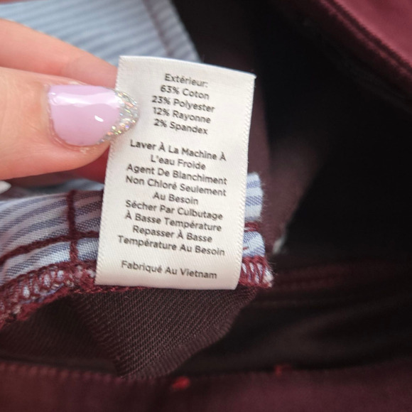 Talbots Dark Cherry Red Slimming Ankle Cropped Skinny Jegging Jeans Size 6P - Picture 9 of 12